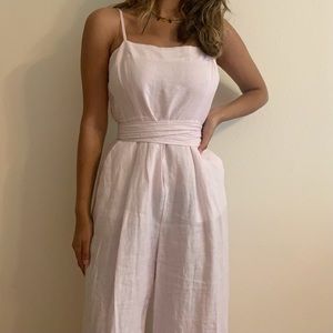 J.Crew Pink Linen Jumpsuit